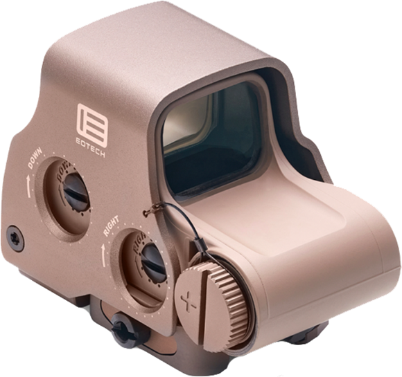 Picture of EOTech Holographic Weapon Sights - Model EXPS3, Tan, 65 MOA Ring & 2x1 MOA Dots, Night Vision Compatible, QD Lever, Side Buttons, CR123A Battery