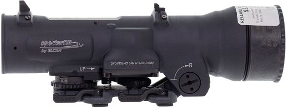 Picture of Used Raytheon Elcan Specter DR 1.5-6x Prismatic Scope, 5.56 Caliber STD Illuminated Reticle, With ARD Killflash, Black, Very Good Condition