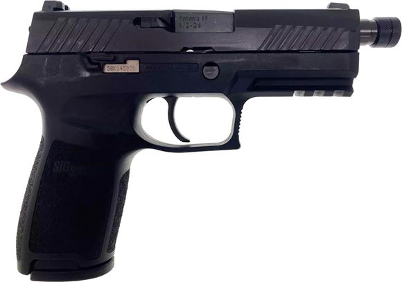 Picture of Sig Sauer P320 Striker Action Semi-Auto Pistol - 9mm, 4.7", Threaded Barrel, Nitron Stainless Steel, Black, Siglite Sight, 2x10rd, Rail.