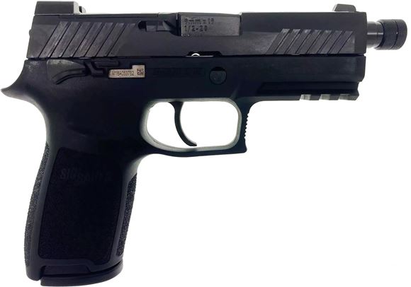 Picture of SIG SAUER P320 M18 Striker Action Semi-Auto Pistol - 9mm, 4.6" Threaded, Black, 3x10rds, SIGLITE Removable Sight Plate Optic Ready, Rail, Ambi Safety