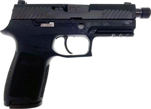 Picture of Sig Sauer P320 Striker Action Semi-Auto Pistol - 9mm, 4.7", Threaded Barrel, Nitron Stainless Steel, Black, Contrast Sight, 2x10rd, Rail.