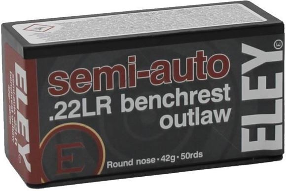 Picture of ELEY Rimfire Ammo - Semi-Auto Benchrest Outlaw, 22 LR, 42Gr, Round Nose, 500rds Brick