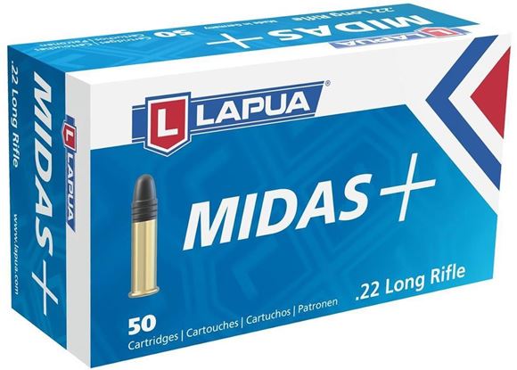 Picture of Lapua SK Midas Plus Rimfire Ammo - Match 22 LR, 40Gr, Lead Round Nose, 50rds Box, 1073fps