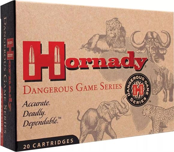 Picture of Hornady Dangerous Game Rifle Ammo - 458 Win Mag, 500Gr, DGS Superformance, 20rds Box