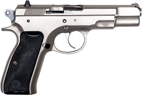 Picture of CZ 75 Surplus DA/SA Semi-Auto Pistol - 9mm, 4.61", Hammer Forged, Silver Slide and Frame, Black Plastic Grips, NO MAG, Fixed Sights