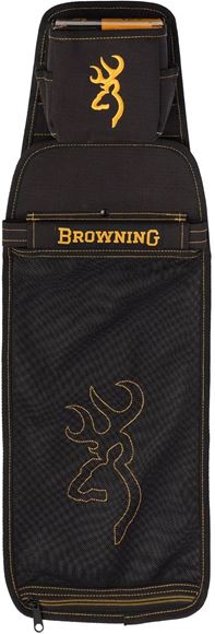 Picture of Browning Shooting Accessories, Bags & Pouches - Shell Pouch With Large Fired Hull Pouch,Semi-Rigid MOLLE Platform, Black With Gold Stitching, 8-1/2" W x 25" H x 3" D