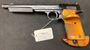 Picture of Used Hammerli-Walther Olympic Pistol, 22  Short, Adjustable Wood Grips w/Thumbrest, 2 Barrel Weights, Made in Switzerland, Good Condition