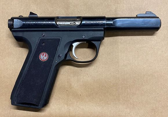 Picture of Used Ruger Mark III 22/45 , 22 LR,  4.5" Barrel, Minor Pitting On Barrel, 2 Magazines, Fair Condition