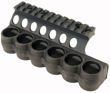 Picture of Mesa Tactical Aluminum Shotshell Carriers - Benelli M2, 6-Shell, 12Ga, 5-1/2", With Integrated Picatinny Rail