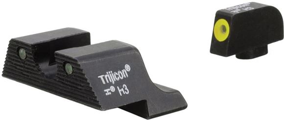 Picture of Trijicon Iron Sights, Trijicon HD XR Night Sights - Glock Trijicon HD XR Night Sight Set, Yellow Front Outline, Fits Glock Models 17/17L/19/22/23/24/25/26/27/28/31/32/33/34/35/37/38/39