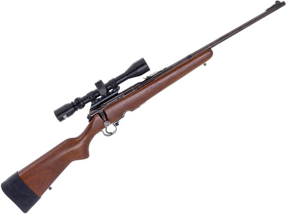 Picture of Used Savage 340 Bolt Action Rifle, 30-30 Win, 21" Barrel W/Sights, 1 mag, 3-9 Bushnell Scope, Wood Stock, Worn Blueing, Slip-on Recoil Pad, Fair Condition