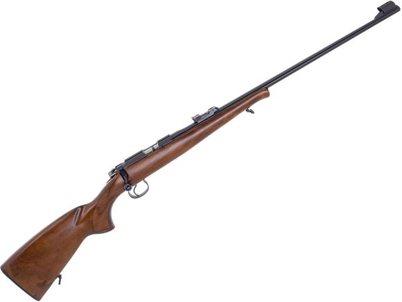 Picture of Used CZ 452-2E ZKM Lux Rimfire Bolt Action Rifle, 22 LR, 24.8", Hammer Forged, Blued, Euro Style Lux Walnut Stock, Adjustable Sights, Adjustable Trigger, 2 Magazines, Excellent Condition