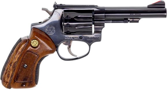 Picture of Used Taurus Model 22 Revolver, 22 LR, 4'' Blued, 10 Shot, Adjustable Sight, Wood & Rubber Grips, 12-6 PROHIBITED, Good Condition