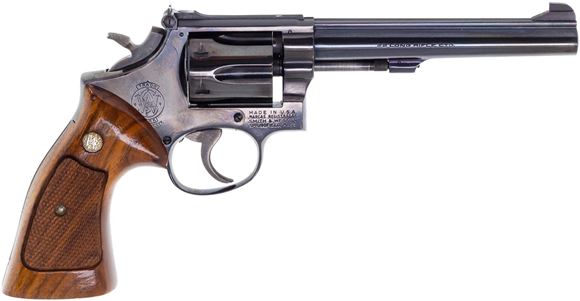 Picture of Used Smith & Wesson Model 17-4 Double Action Revolver, 22 LR,6 Shot, 6" Blued, Wooden Grip, Good Condition