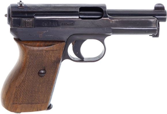 Picture of Used Mauser Model 1914 Semi Auto Pistol, 32 ACP, 3.4" Barrel, Wood Grips, 1 Magazine, German Waffenampt Marking, Good Condition (12.6 Prohib)