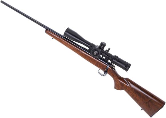 Picture of Used CZ 452 American Left Handed Bolt Action Rifle, 22 LR, Walnut Stock, 2 Mags, Hawke 4.5-14 Scope, Good Condition