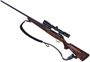 Picture of Used Sako 85 Hunter Bolt Action Rifle, 338 Win Mag, 24" Blued Barrel, Walnut Stock, Zeiss 2.5-10x42mm Diavari Scope, Some Solvent Marks On Comb, Otherwise Good Condition, Comes with Brass, Bullets & Assorted Reloading Equipment