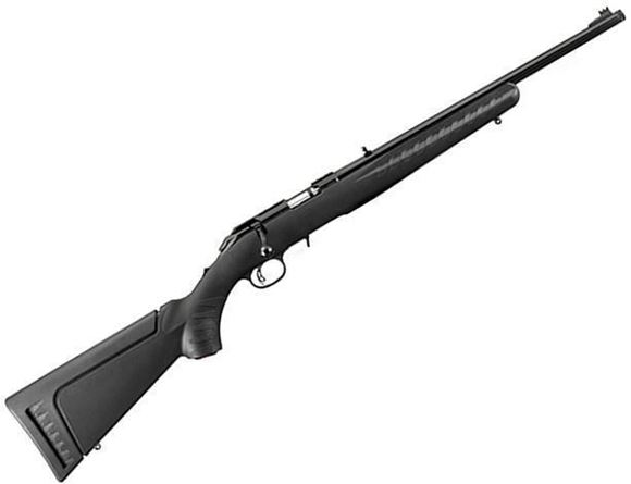 Picture of Ruger 8322 American Std Bolt Action Rifle 22 WMR, RH, 18 in, Satin Blued, Syn Stk, 9+1 Rnd, Adj Trgr