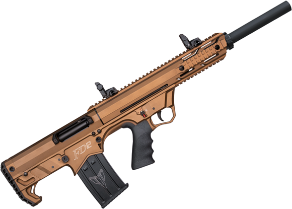 Picture of Canuck FD12 Bullpup Semi-Auto Shotgun - 12ga, 3", 20" Chrome Lined, Bronze Synthetic Stock, Ambidextrous Charging Handle, Fire Selector, 2x5rds, 1x2rds, Flip-up Sights, Forward Grip, Mobil Choke Flush (C,M,F)