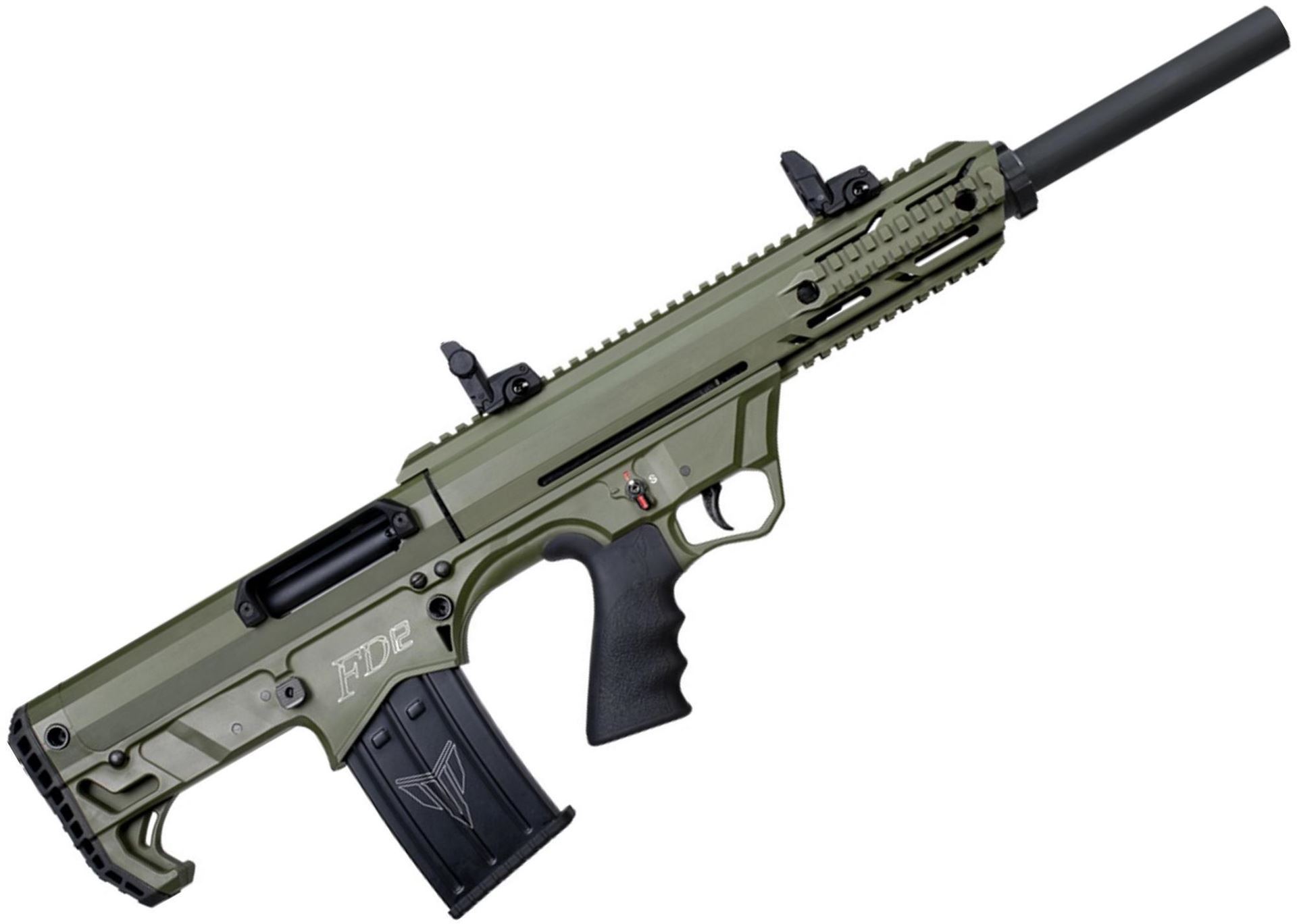 Canuck Fd12 Bullpup Semi Auto Shotgun 12ga 3 20 Chrome Lined Olive Drab Synthetic Stock 2400