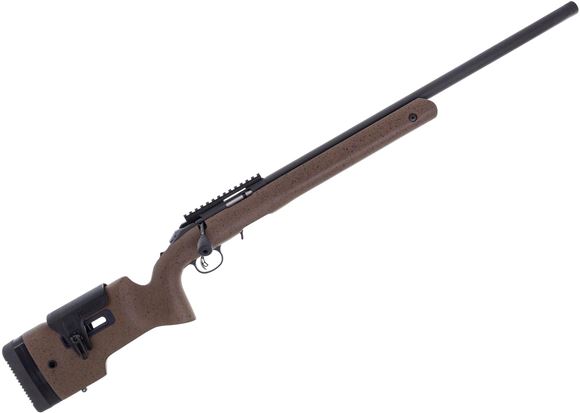 Picture of Used Ruger American Rimfire Long-Range Target Bolt Action Rifle - 22 LR, 22", 1/2"-28 Threaded, Matte Blued, Speckled Black/Brown Laminate Stock, Adjustable Comb, Flush M-LOK Bottom Rail, 1 Magazine, Excellent Condition