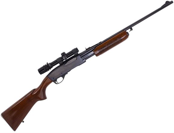 Picture of Used Remington 760 Gamemaster Pump Action Rifle, 30-06 Sprg, 22'' Barrel w/Sights, Bushnell Scopechief 1.5-4.5x, Wood Stock, 1 Magazine, Good Condition