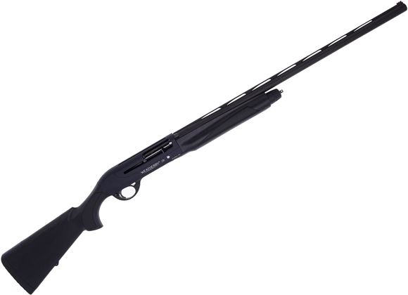 Picture of Used Weatherby 18i Synthetic Semi-Auto Shotgun - 12Ga, 3.5", 28", Matte Black, Full Length Vented Top Rib, Elastomer Synthetic Stock & Forend, 4+1rds, LPA Fiber Sights, Chokes (F,M,IC,IM,C), Good Condition