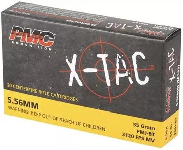 Picture of PMC X-TAC  Rifle Ammo - 5.56 NATO, 55Gr, FMJ-BT, 20rds Box