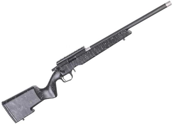 Christensen Arms Ranger Bolt-Action Rifle - 22 LR, 18", Carbon Fiber Tension Barrel, Threaded 1/2x28, Black With Gray Webbing Carbon Fiber Stock, 0 MOA Rail, Trigger Tech Rem 700 Trigger, Ruger 10/22 Magazine, 10rds