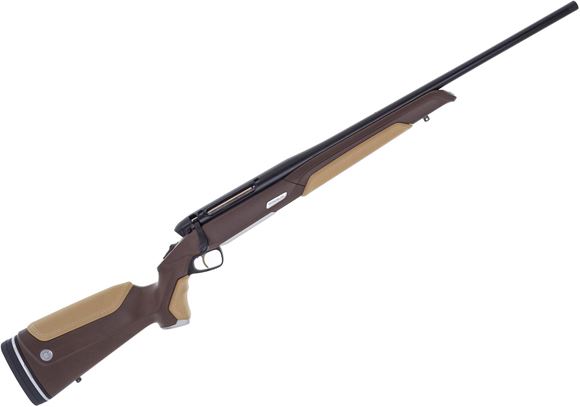 Picture of Steyr Mannlicher Monobloc Bolt Action Rifle - 30-06 SPRG, 22", Cold Hammer Forged Barrel, Threaded, DLC Finish,  Full Aluminum Chassis Encased In A Synthrtic Outer Shell With Mocca-Sand Leather Inlays, 4rds, No Sight, Hardcase.