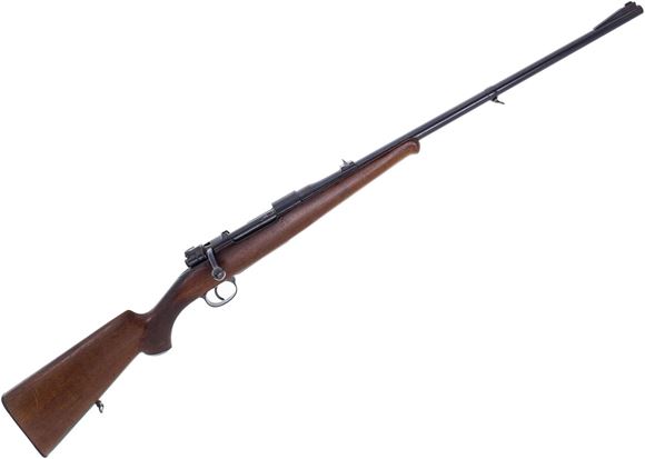 Picture of Used Husqvarna Mauser Bolt-Action 9.3x57mm, 24.5" Barrel, Blued, Iron Sights, Walnut Stock, Barrel Band Swivel, Fair Condition