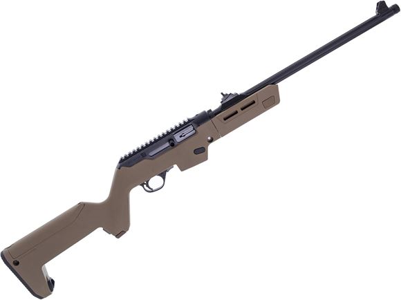 Picture of Ruger PC Carbine Semi Auto Rifle - 9mm Luger, 18.6" Barrel, Takedown, Magpul Backpacker Stock FDE, Magazine Adapter Included, Threaded Fluted, 10rds