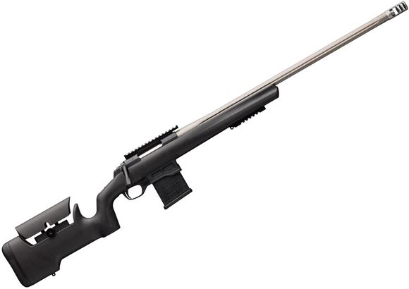 Picture of Browning X-Bolt Max Long Range Target Bolt Action Rifle - 6.5mm Creedmoor, 26, Bull Contour, Fluted Stainless Barrel, Adjustable MAX Composite Stock, Black, Target DLX Trigger, Extended Bolt Handle, Recoil Hawg Muzzle Brake, 5/8-24 Threaded, 10rds