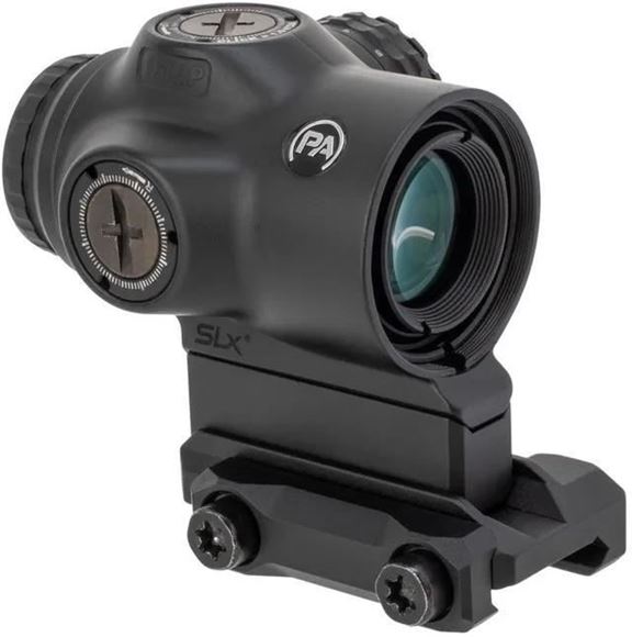 Picture of Primary Arms Optics, SLX Micro Prism Scope - 1x17mm, Illuminated ACSS Gemini 9mm Reticle (Red), High & Low Mounts, 1 MOA Adjustments, CR2032