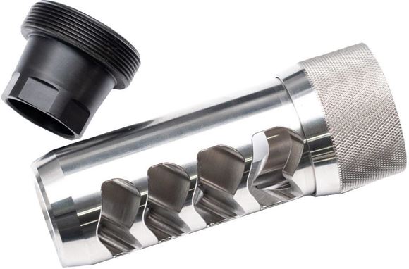 Picture of Area 419, Muzzle Devices - Sidewinder Self-Timing Muzzle Brake, 6.5mm, With 5/8-24 Adapter, Raw Stainless Steel.