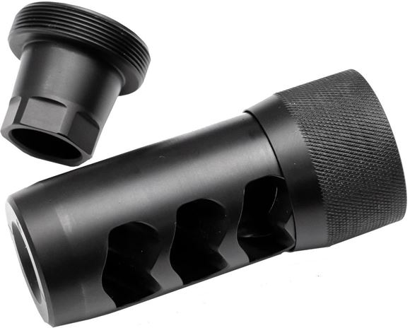 Picture of Area 419 - Hellfire Self-Timing Muzzle Brake, 6mm/223, With 1/2-28 Adapter, Black Nitride.