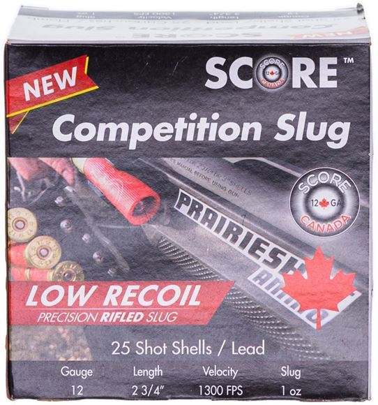 Picture of Score Competition Slug Shotgun Ammo - 12ga, 2-3/4", Slug, 1oz, Low Recoil, 1300 FPS, 25rd Box