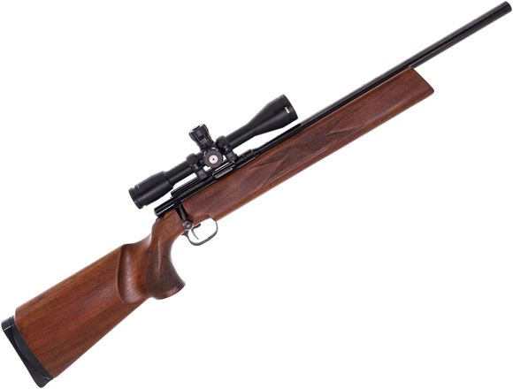 Picture of Used Anschutz Model 54 Match .22 LR Bolt Action Rifle, Single Shot, 20'' Heavy Barrel, Wood Stock, Two Stage Trigger, Bushnell Elite 3200 10x40,  Tactical Scope, Good Condition