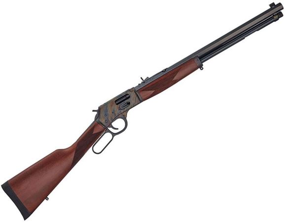 Picture of Henry Big Boy Steel Lever Action Rifle - 44 Rem Mag/44 Special, 20", Blued, Case Hardened Receiver, American Walnut Stock w/Straight Grip, 10rds, Brass Beaded Front & Marbles Semi-Buckhorn Sights