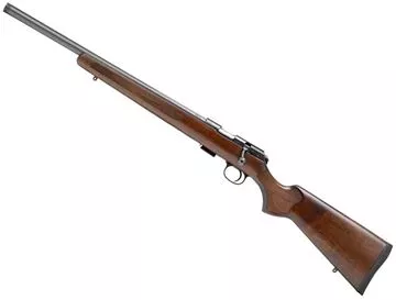 Picture of  CZ 457 Left Hand Varmint Bolt-Action Rifle - 22 LR, 20", 1/2x20 Threaded Heavy Barrel, Cold Hammer Forged, Walnut Stock, Adjustable Trigger, 5rds