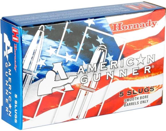 Picture of Hornady 86231 American Gunner Shotgun Ammo 12 GA REDUCED RECOIL 1oz SLUG AG, 5 Rnd