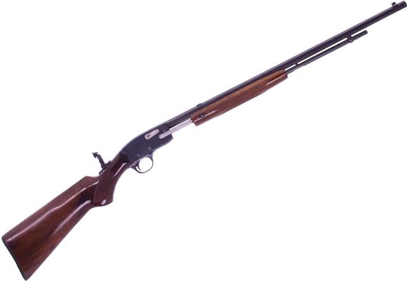 Picture of Used Savage Model 29 Pump Action 22 LR, 24'' Octagon Barrel, Folding Tang Sight, Checkered Walnut Stock, Very Good Condition