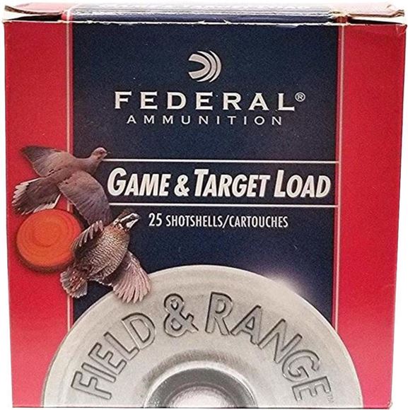 Picture of Federal Field & Range Game & Target Load Shotgun Ammo - 12ga, 2-3/4'', 1oz, 3 1/4 DE #8, 25rds Box, 1290fps