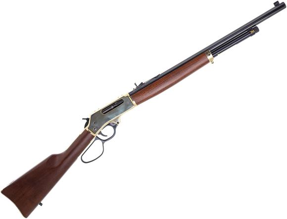 Picture of Used Henry Brass Lever Action Rifle - 22? Octagon Barrel 45-70 Gov't, Brass Receiver, 4 Rounds, Excellent Condition