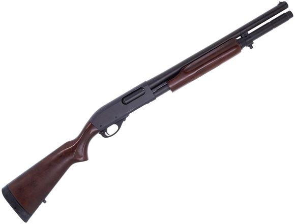 Picture of Used Remington 870 Express Pump-Action Shotgun - 12ga, 3", 18" Barrel, Fixed Cylinder, Hardwood Stock, Tube Extention, Barrel Band w/ Sling Swivel, Some Scratches on Stock, Fair Condition