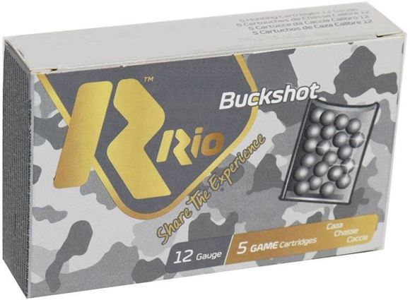 Picture of Rio Ammunition, Game Load Royal Buck Shotgun Ammo - 12 Gauge, 2-3/4", 00 Buckshot, 9 Pellet, 5rds Box