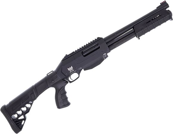 Picture of Used Axor Arms Sanayi Pump Action Shotgun - 12ga, 3", 14", Spring Assisted Pump, Black Synthetic, Integral Picatinny Rail, Folding Action, 10rd Mag & Drum Mag, Very Good Condition