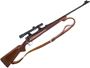 Picture of Used Winchester Pre-64 Model 70 Featherweight Bolt Action Rifle - 308, 22'' Barrel w/Sights, Wood Stock, Weaver K3-1 Scope, Leather Sling, 3rds, Good Condition