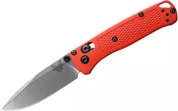 Picture of Benchmade Knife Company, Knives - Mini Bugout, AXIS Mechanism, 2.82" S30V Blade, MESA Red Grivory Handle, Mini Deep Carry Reversable Clip, Drop-Point, Plain Edge, Lanyard Hole, Weight: 1.5oz (42.52g)