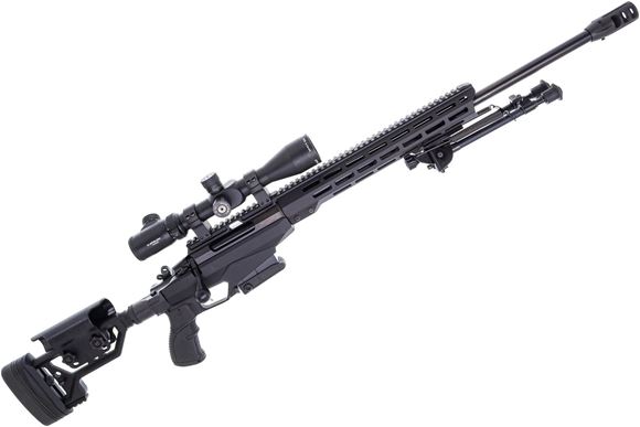 Picture of Used Tikka T3X Tactical A1, Bolt Action Rifle - 308 Win, 24", Matte Black, Modular Chassis W/ 13.5" M-LOK Fore-End & Folding Stock w/Adjustable Cheek Piece, 10rds, Full length Optic Rail, Tikka Muzzle Brake, Athlon Talos 4-14x44 FFP Scope, MDT Rings, Har